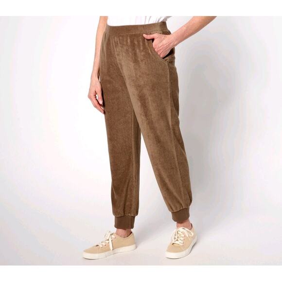 Martha Stewart Size 1X Chocolate Brown Knit Jogger Ankle Pant A685867 NWOT - Picture 1 of 10